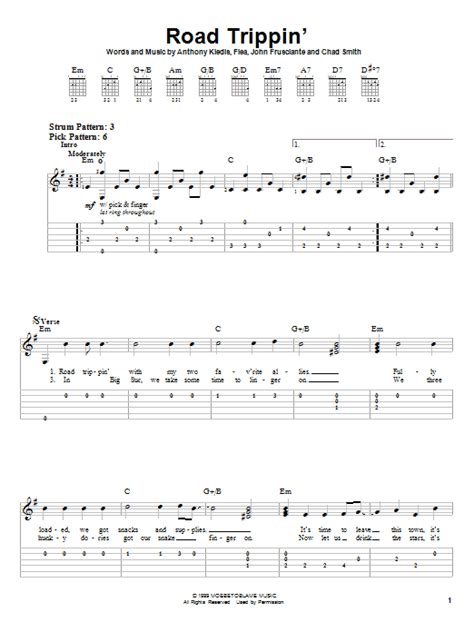 Red Hot Chili Peppers Road Trippin Sheet Music Notes Download