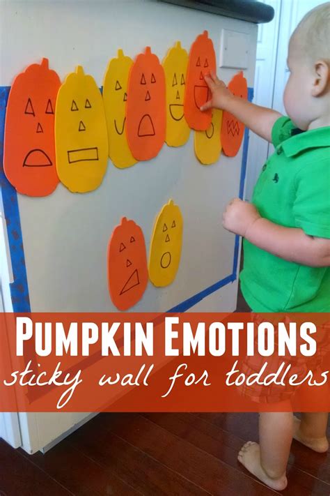 Are you planning some pumpkin themed activities for your toddlers and preschoolers? Toddler Approved!: Pumpkin Emotions Sticky Wall
