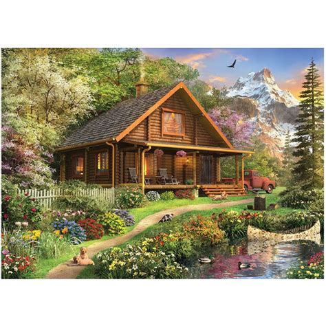 Holdson Puzzle Picture Perfect S7 1000pc Log Cabin Home Holdson