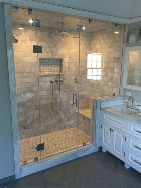 Frameless Shower Steam Enclosure With Transom Panel Absolute Shower Doors
