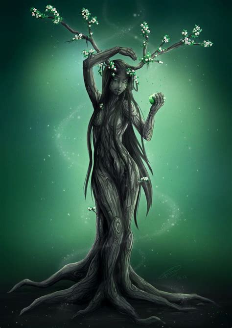 Dryad Mélina Dagand Mythical creatures art Goddess art Mother earth art