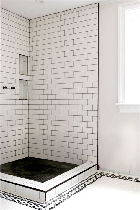 20 White Subway Tile With Charcoal Grout
