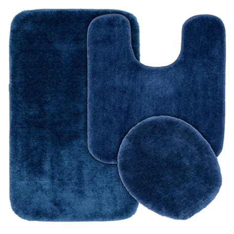 25 most marvelous area rugs jcpenney bathroom set macys. 3pc Traditional Washable Nylon Bath Rug Set Navy - Garland ...