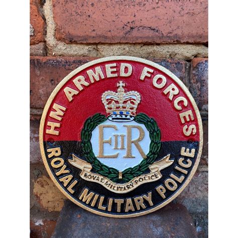 Cast Iron Wall Sign Royal Military Police 24cm X 24cm