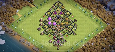Trophy Defense Base Th8 With Link Anti Everything Hybrid Clash Of