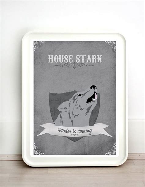 Game Of Thrones House Stark Many Sizes Modern By Teacuppiranha House