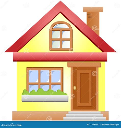 Vector Cartoon House Illustration Stock Vector Illustration Of Home