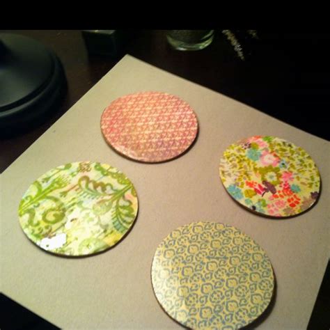 Coasters Cork Paper And Mod Podge So Cheap So Easy