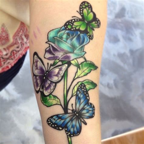 28 Awesome Butterfly Tattoos With Flowers Rose