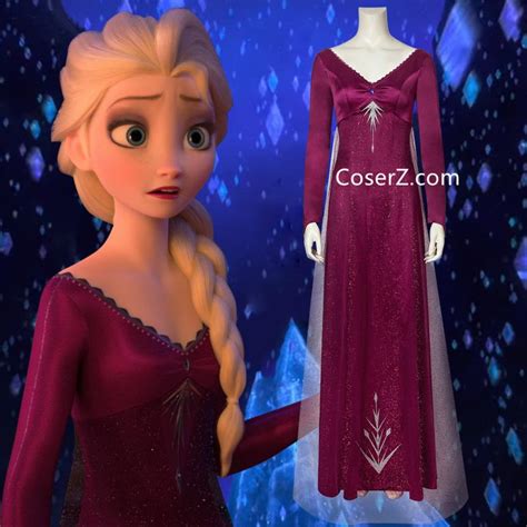In frozen 2, she finally got her wish. Frozen 2 Elsa Purple Dress, Frozen 2 Elsa Nightgown Red ...