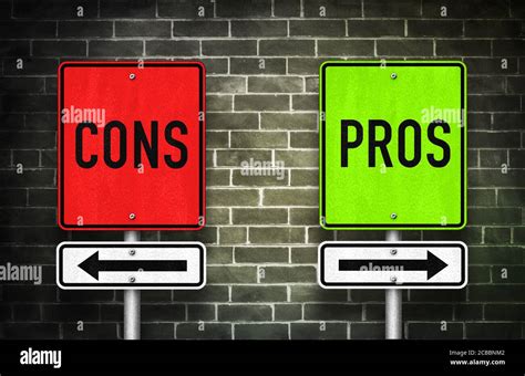 Pros Versus Cons Stock Photo Alamy