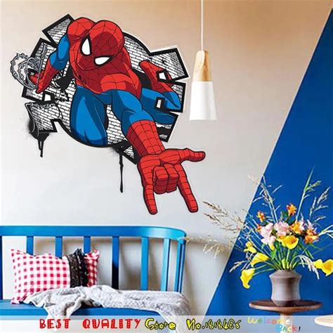 Cool Spiderman Wall Sticker Waterproof Removable Wall Decal Superheros
