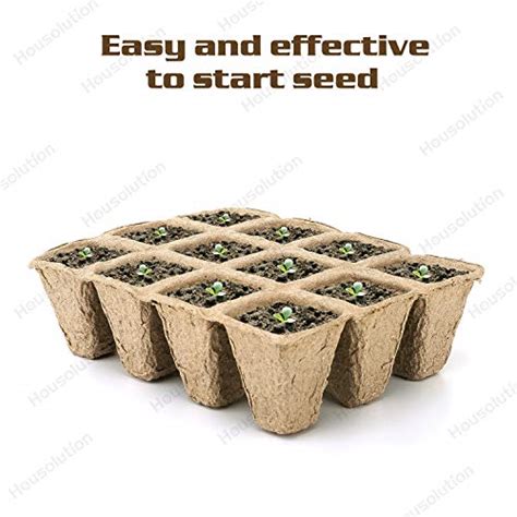 Housolution Seedlings Starter Trays 10pcs Biodegradable 12grids Peat