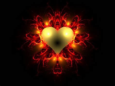 Heart With Flames Heart On Fire Black Dark Flames Love Red Hearts
