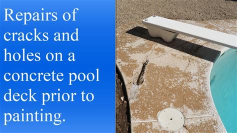 How To Fix Cracks And Holes On A Concrete Pool Deck Youtube