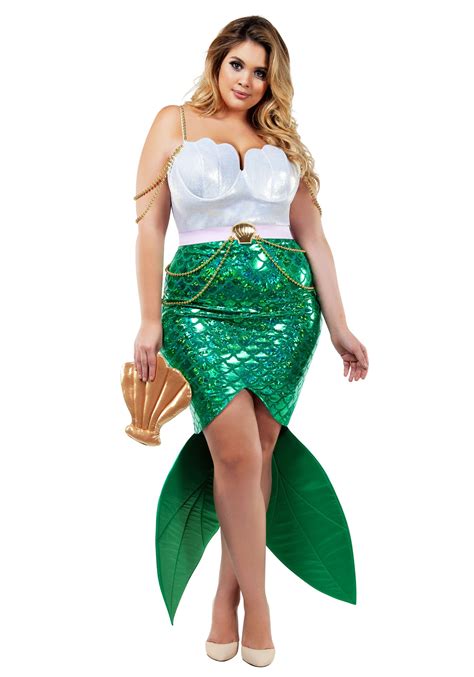 Plus Size Alluring Sea Siren Mermaid Costume For Women Sexy Costume