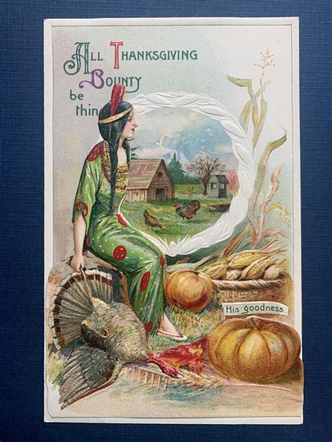 Exc Near Mint Rare Fold Out Vintage German John Winsch Schmucker Thanksgiving Postcard Embossed