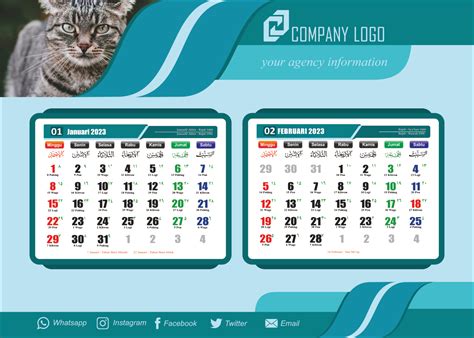 Download Template Kalender Meja 2023 Cdr Farazinux