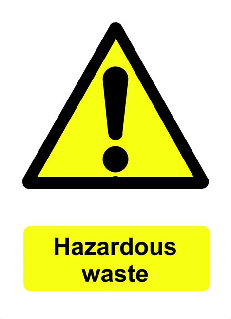 Hazardous Waste Sign Self Adhesive Hi Tech Safety Signs