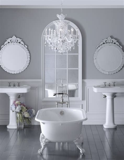 21 Ideas To Decorate Lamps And Chandelier In Bathroom