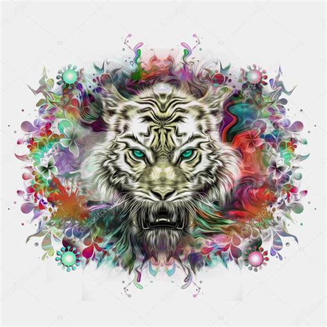 Tiger With Paint Splashes Stock Photo By ©valik4053022 85095496