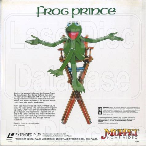 Laserdisc Database Frog Prince The 805as