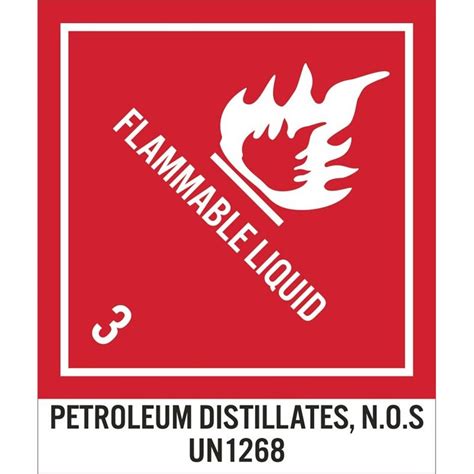 NMC UN1268AL Flammable Liquid 3 Dot Shipping Labels 4 75 X 4 PS