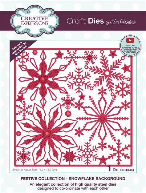 Sue Wilson Craft Die Festive Snowflake Background Ced3233