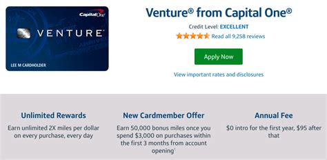 There's no introductory 0% apr period, and the regular variable apr is 17.24% to 24.49% on new purchases. Capital One Venture Rewards Card Review