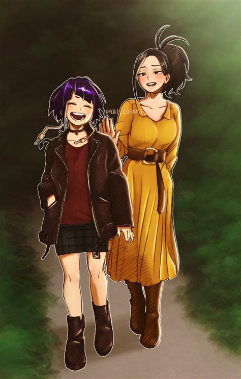 Momo And Jirou On A Walk Colored By Me Rbokunoheroacademia