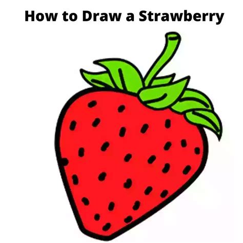 how to draw a strawberry in simple steps for beginners