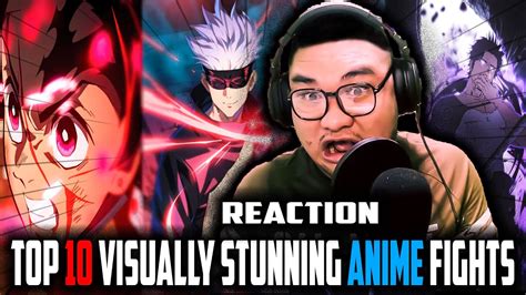 Top 10 Visually Stunning Anime Fights 🔥 🔥 Reaction Youtube