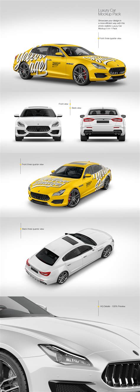 Luxury Car Mockup Pack On Yellow Images Creative Store
