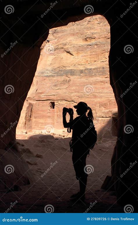Silhouette Of Girl In Cave Stock Photo Image Of Cave 27839726