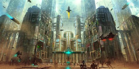 Game Illustration Artwork Robot City Futuristic Hd Wallpaper