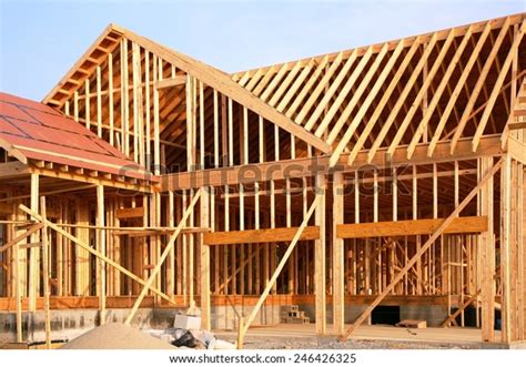 New House Constructionhouse Framing Stock Photo Edit Now 246426325