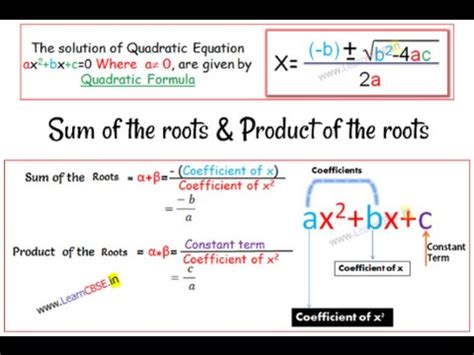 .implicit derivative inflection points intercepts inverse laplace inverse laplace partial fractions range slope simplify solve for tangent taylor vertex geometric test alternating test telescoping test pseries test root test. Quadratic equation | Sum and Product of roots Derivation ...