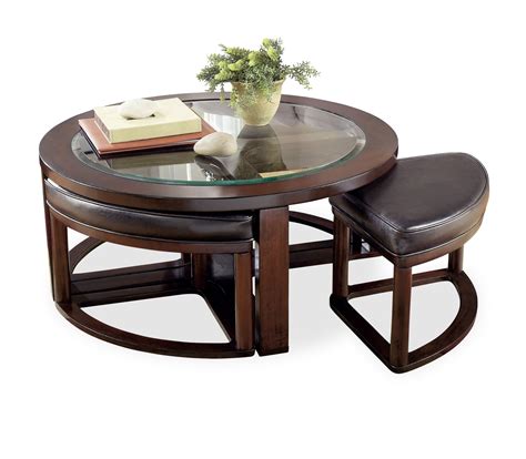 Ships free orders over $39. Marion Round Coffee Table With 4 Stools | HOM Furniture