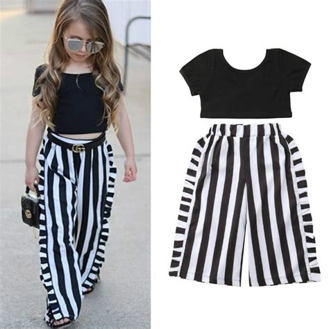 Summer Two Piece Girl Clothes Set Toddler Kids Baby Girls Short Sleeve