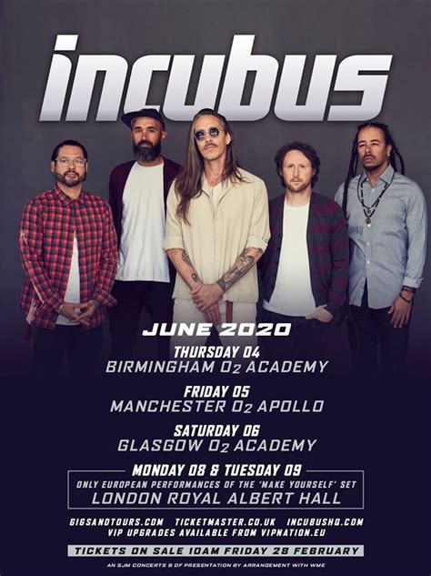 Incubus Announce Uk Tour Will Play Make Yourself In Full In London