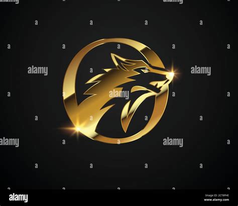 A Vector Illustration Of Golden Wolf Logo Sign Stock Vector Image And Art