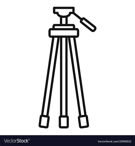 Camera Tripod Icon Outline Style Royalty Free Vector Image