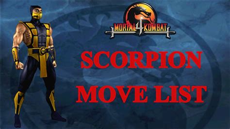 Mortal Kombat 4 Scorpion Move List Youtube