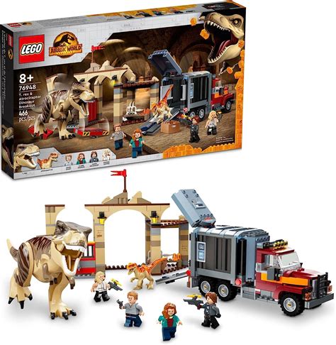 Lego Jurassic World T Rex And Atrociraptor Dinosaur Breakout 76948 Dino Toy Set T Toys For