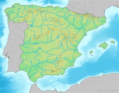 Juegos De Geografía Juego De Mapa Mudo Ríos De España 2 Cerebriti