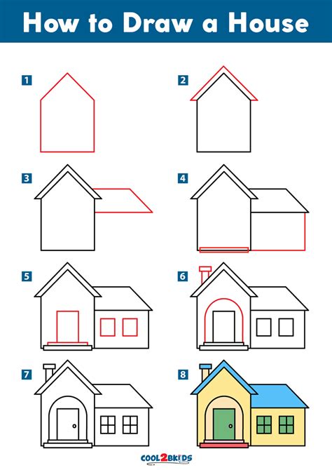 How To Draw A House Step By Step Easy Bornmodernbaby