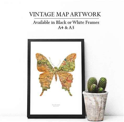 Personalised Butterfly Map Print By Lime Lace