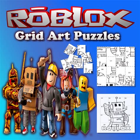 Grid Art Puzzles Roblox Go Cut And Paste Instructions And Coloring