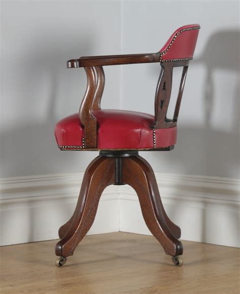 Shop our red leather desk chair selection from the world's finest dealers on 1stdibs. Red Leather Desk Chair - Swivel English Victorian - Yola Gray Antiques
