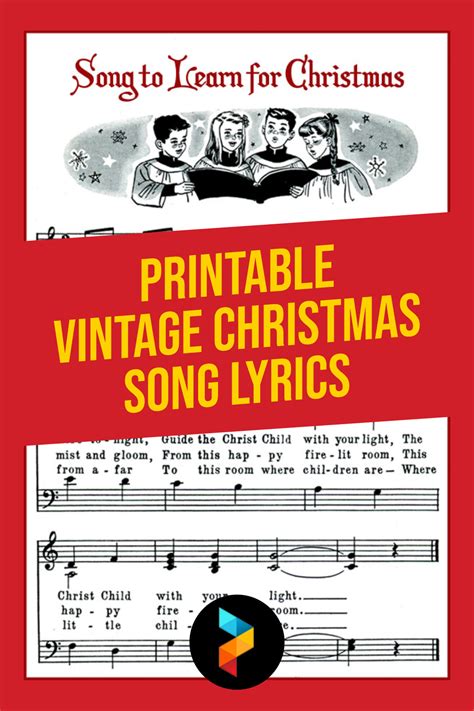 Best Free Printable Vintage Christmas Song Lyrics Pdf For Free At My